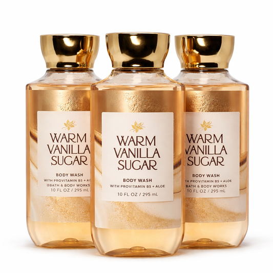 Body Wash Pack of 3 – WARM VANILLA SUGAR 10 FL OZ / 295 ML | SHOWER GEL – Gentle Daily Cleanser – 10 fl oz Each