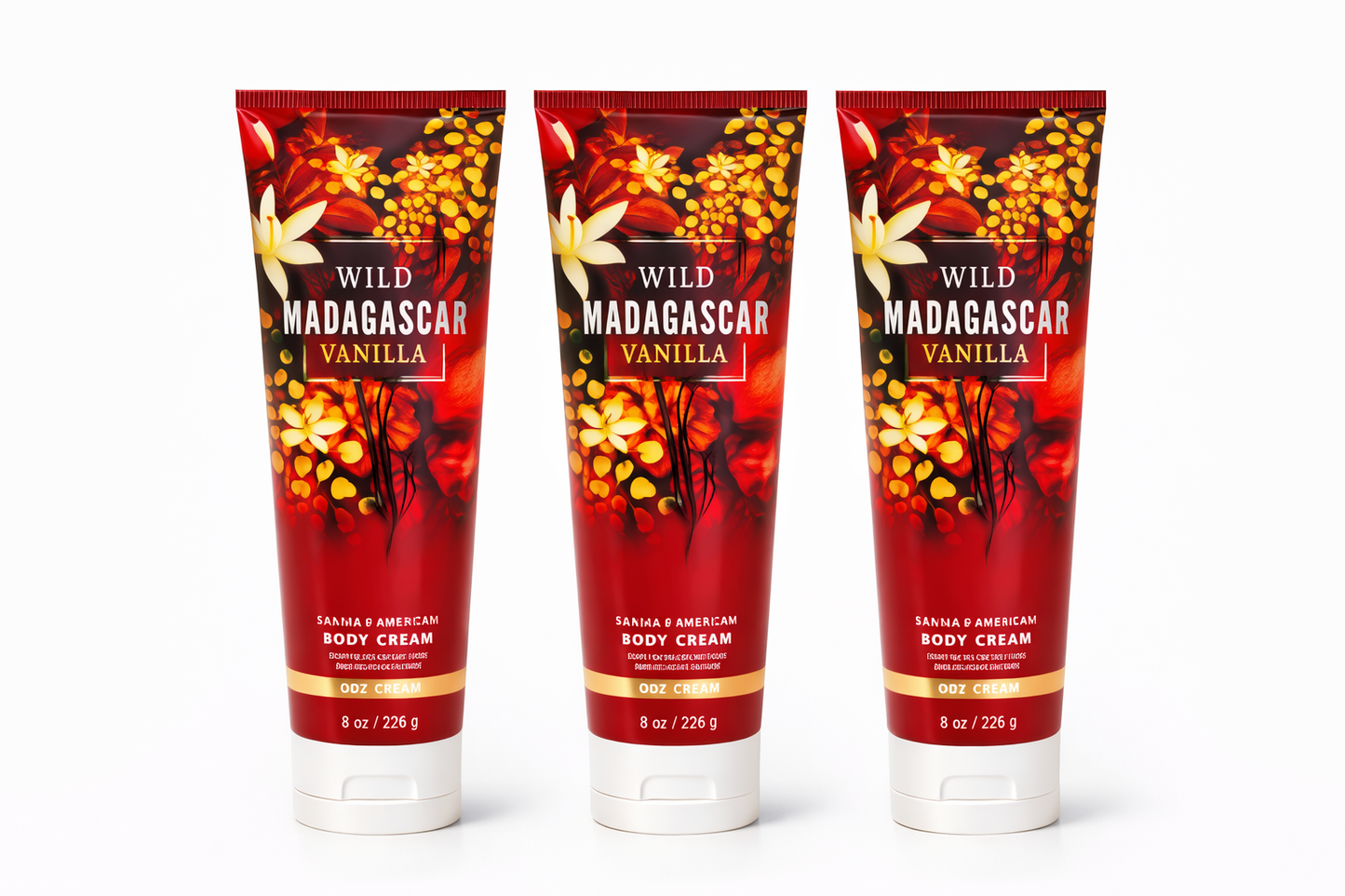 WILD MADAGASCAR VANILLA Body Cream 8 oz (Pack of 3) | Ultra Moisturizing