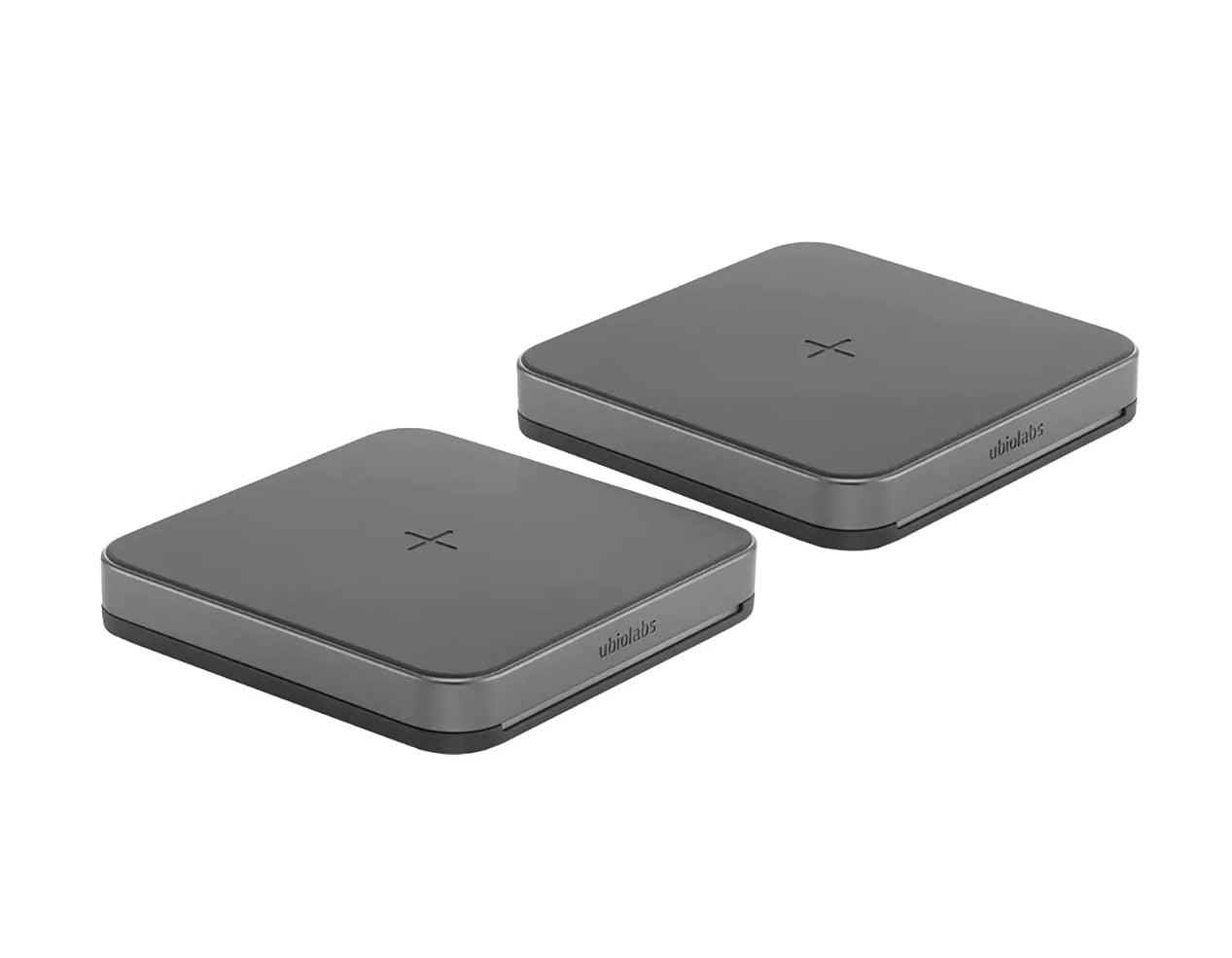 Ubio 15W wireless charging pad 2 pack fast charger for iphone and android dual charging pads sleek black minimalist desk setup cable free charging solution