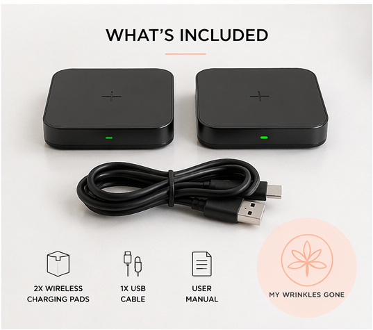 2 pack wireless charging pads with usb cable included fast charger set compatible with iphone android sleek black charging pads