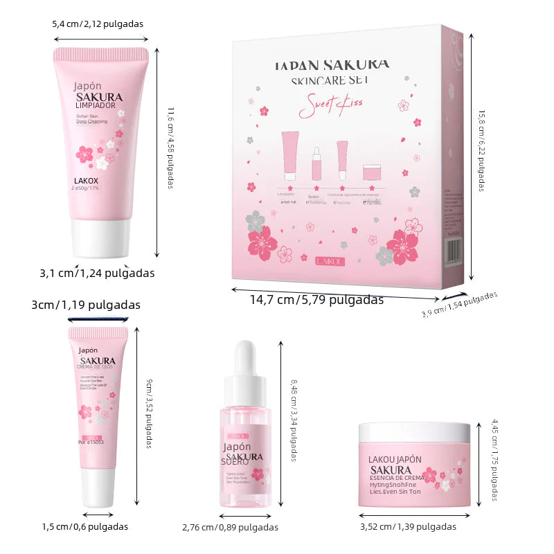 Sakura skincare routine set by My Wrinkles Gone for glowing skin